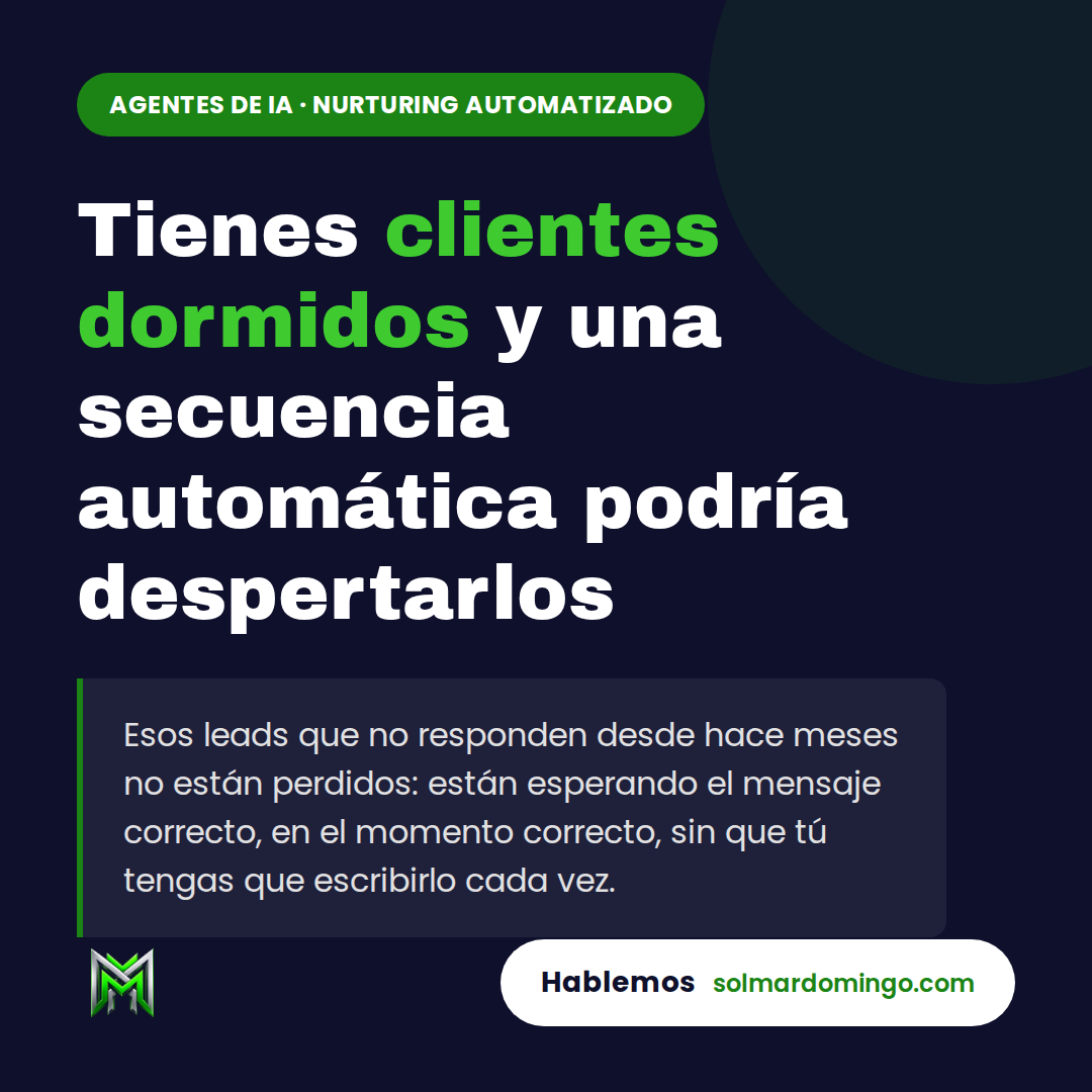 Ilustración de secuencia automática reactivando contactos dormidos en un CRM