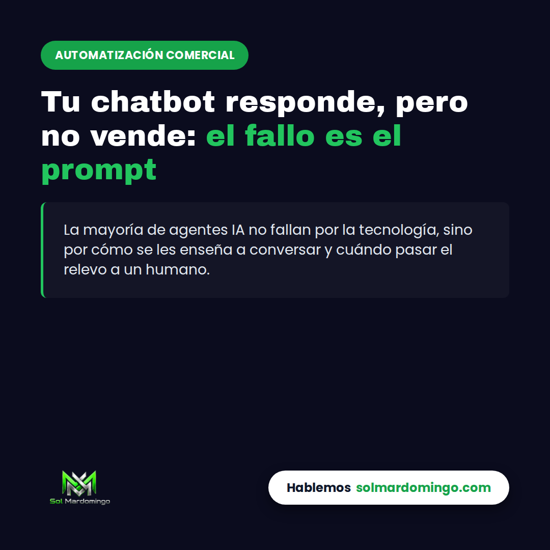 Agente IA de Sol Mardomingo cualificando leads para negocios de servicios