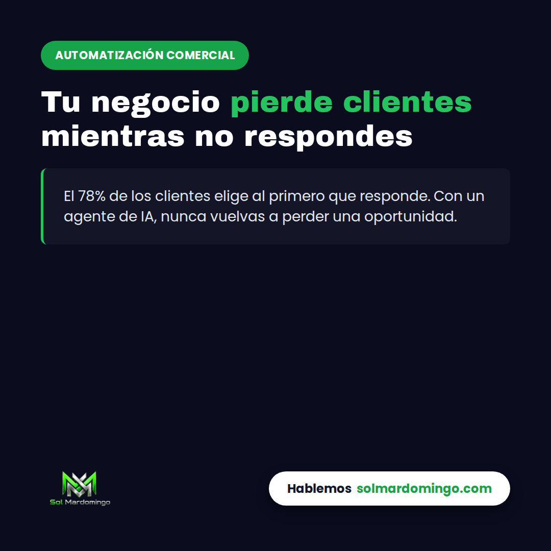 Agente de IA respondiendo mensajes de clientes en WhatsApp para no perder ventas